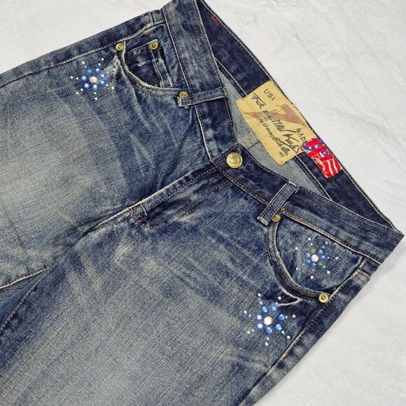 7 For All Mankind ✦ Flare Jeans ✦ “Great Wall of China” Rhinestone Collector 29 - Picture 6 of 13